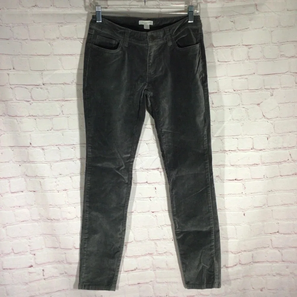 Garnet Hill Gray Velvet Pants - Size 00P